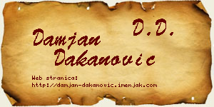 Damjan Dakanović vizit kartica